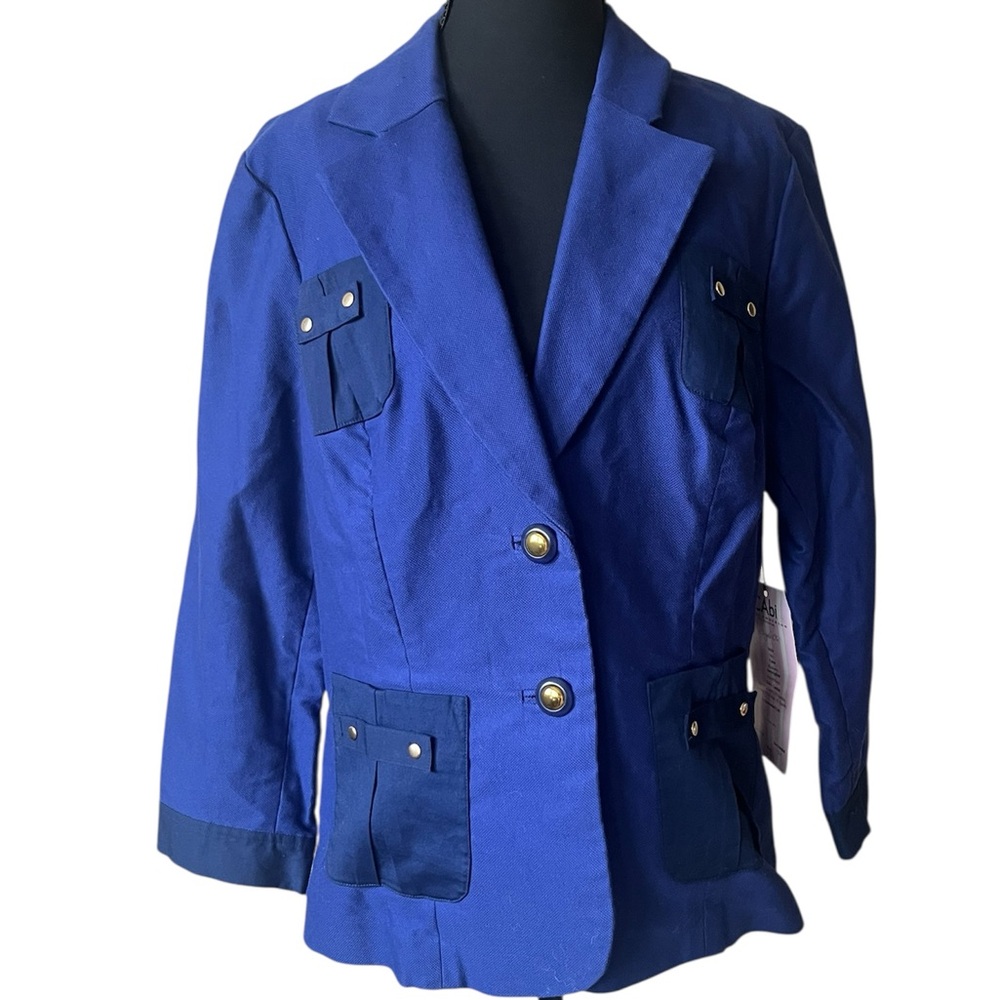 CAbi Royal Blue Blazer with Button Accents